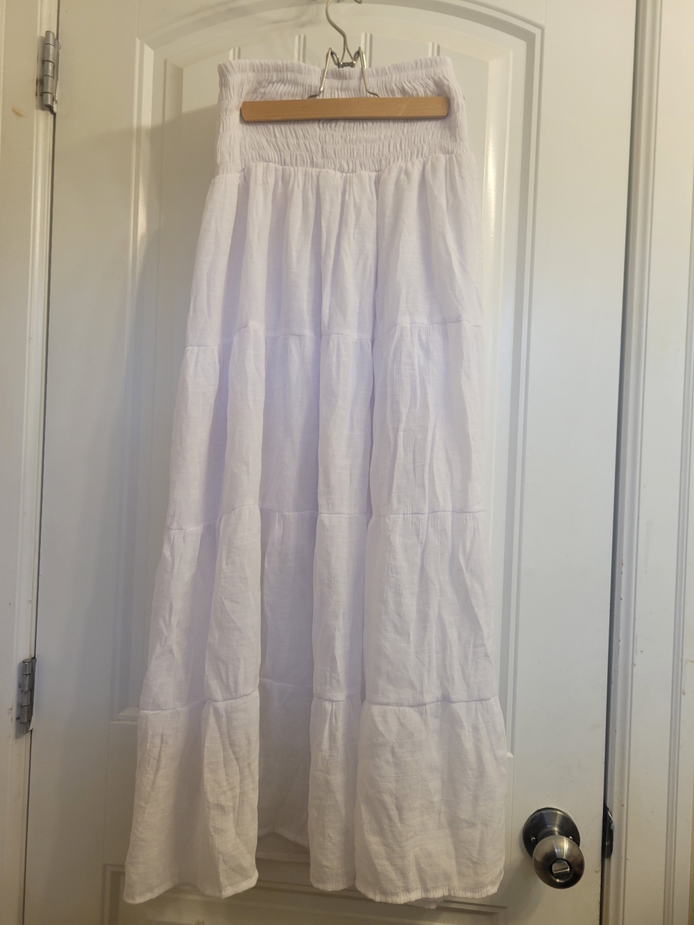 2/$20 White Tiered Maxi Skirt - Lightweight Summer Style